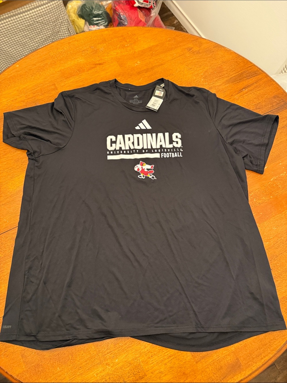 adidas Black Louisville Cardinals xxxl Short Sleeve Red & White Logo